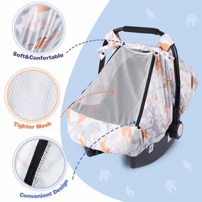 img 1 attached to SMTTW Car Seat Cover For Babies, Stretchy Breathable Carseat Canopy With Peek Window, Multiuse Infant Stroller Cover For Baby Boys Girls, Privacy Sun Shade & Wind Protect For Summer (Elk)