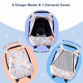 img 3 attached to SMTTW Car Seat Cover For Babies, Stretchy Breathable Carseat Canopy With Peek Window, Multiuse Infant Stroller Cover For Baby Boys Girls, Privacy Sun Shade & Wind Protect For Summer (Elk)