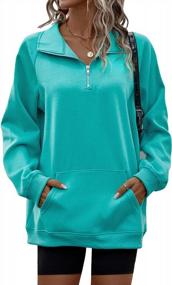 img 4 attached to Oversized Women'S Quarter-Zip Sweatshirts By Lecieldusoir - Everyday Casual Long-Sleeve Pullover Tops