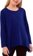 gorlya girl's short sleeve asymmetrical tunic tops | loose fit for 4-14t logo