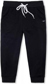 img 1 attached to Black Cropped French Terry Jogger Sweatpants For Women - Loose Fit Lounge Pants With Drawstring Waist And Side Pockets By SPECIALMAGIC In Size L