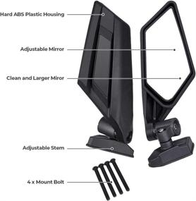 img 3 attached to 🛠️ Motobiker Maverick X3 Side View Mirrors | Compatible with 2017-2022 Can Am Maverick X3 / X3 Max RS DS Turbo RR | Adjustable & Foldable Rear View Racing Mirror | OEM Replacement # 715002898