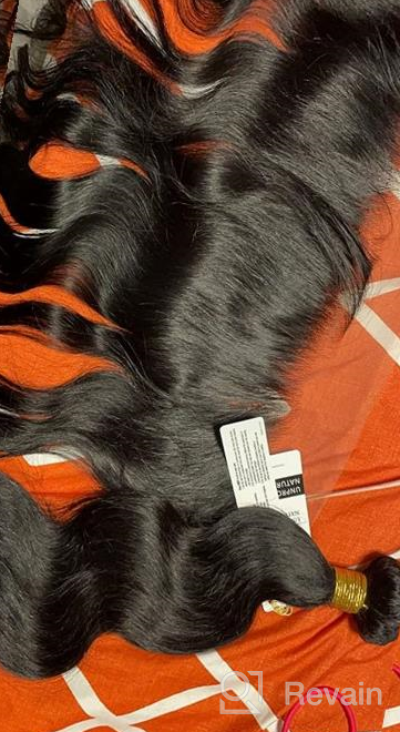 img 1 attached to 100% Brazilian Human Hair 3 Bundles With Lace Closure - ALLRUN Body Wave Unprocessed Virgin Hair (16 18 20+14) Natural Color review by Patrick Hilzer