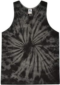 img 1 attached to 🕷️ Men's Black Spider Colortone Tie Tank – Stylish Clothing