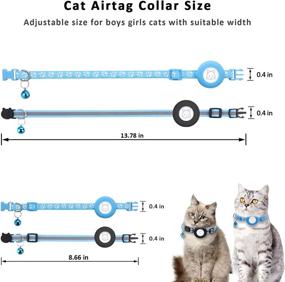 img 1 attached to 🐱 2Pack Airtag Cat Collar: Reflective, Safety Buckle, Removable Bell, Waterproof Airtag Holder Compatible with Apple Airtag - Small Pet Collar