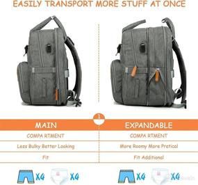 img 3 attached to Backpack Hritok Expandable Changing Pockets Diapering - Diaper Bags