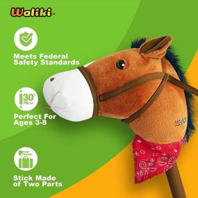 img 2 attached to Plush Stick Horse Toy For Kids And Toddlers By WALIKI Toys