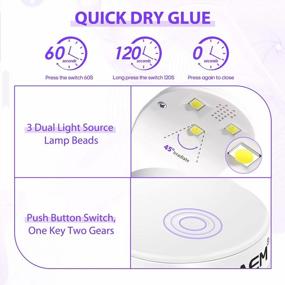 img 2 attached to Светодиодная мини-лампа для ногтей 16 Вт для быстрой сушки гелевых ногтей, домашняя сушилка для ногтей DIY Light (синий)