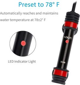 img 3 attached to 🐠 Uniclife Aquarium Heater - Submersible Electronic Thermostat, Available in 50W, 100W, and 250W for 10-80 Gallon Fish Tanks