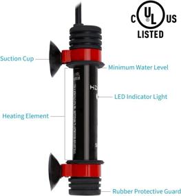 img 2 attached to 🐠 Uniclife Aquarium Heater - Submersible Electronic Thermostat, Available in 50W, 100W, and 250W for 10-80 Gallon Fish Tanks