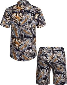img 2 attached to COOFANDY Flower Hawaiian Casual Button Men's Clothing for Active