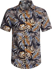 img 1 attached to COOFANDY Flower Hawaiian Casual Button Men's Clothing for Active