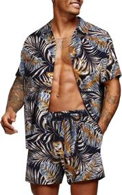 img 4 attached to COOFANDY Flower Hawaiian Casual Button Men's Clothing for Active