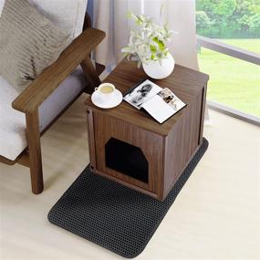 img 1 attached to 🐱 BingoPaw Cat Litter Box Enclosure: Furniture Style Kitty Hidden Cabinet Washroom with Mat, Indoor Wooden Cats' House, Enclosed Pet Toilet Cover, Nightstand, End Table with Door – Enhancing SEO