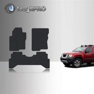 🚗 toughpro nissan xterra floor mats set (front row + 2nd row) - made in usa, black rubber, compatible with 2005-2015 models logo