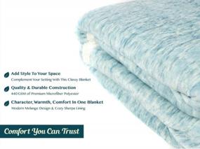 img 3 attached to Stay Cozy With PAVILIA'S Sea Blue Melange Sherpa Throw – The Perfect Addition To Your Home!