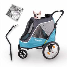 img 4 attached to 2-In-1 Dog Stroller And Bike Trailer For Medium & Large Dogs - Heavy Duty With Air Filled Tires, Rear Brake System - Premium Ocean Blue Pet Buggies & Strollers