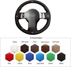 img 4 attached to 🖐️ MEWANT Hand Sewing Black Artificial Leather Car Steering Wheel Cover Wrap for Infiniti FX FX35 FX45 2003-2008 Nissan 350Z 2003-2009: Review, Installation, and Benefits