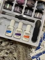 img 1 attached to DIY Dip Powder Nail Kit - 8 Shades Of Gray, Nude, White & Glitter With Essential Manicure Tools, Base, Top Coat, And Activator - No UV Lamp Required For French Nail Art Design review by Herve Latreche
