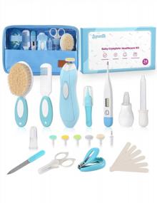 img 4 attached to 24-In-1 Baby Healthcare And Grooming Kit: Electric Nail Trimmer Set, Toddler Nail Clippers, Medicine Dispenser, Infant Comb, Brush, And More From Lupantte Baby Care Products