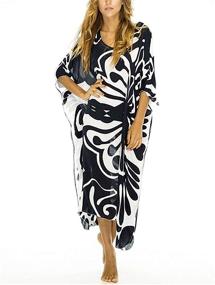 img 4 attached to Eddoyee Chiffon Kaftan Dresses Swimsuit Women's Clothing ~ Swimsuits & Cover Ups