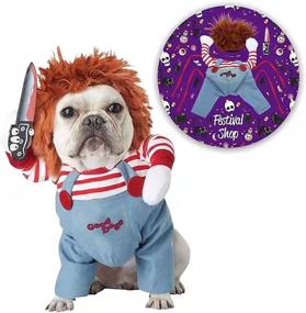 img 2 attached to 🐾 LTTDECO Halloween Costume for Pets: Deadly Doll Chucky Costume - Cute, Scary, and Spooky!