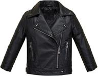 stylish pu leather jacket for boys and girls with zipper closure logo