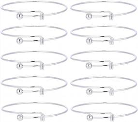 img 4 attached to HENGSHENG 10 PCS Expandable Wire Blank Bangle Bracelets Set As Jewelry Making Accessories DIY Locket Cage Bangles