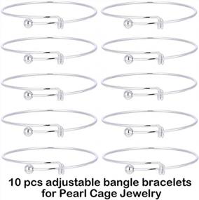 img 3 attached to HENGSHENG 10 PCS Expandable Wire Blank Bangle Bracelets Set As Jewelry Making Accessories DIY Locket Cage Bangles