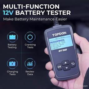 img 2 attached to 🚗 Topdon BT50 Car Battery Tester - 12V Automotive Load Tester for 100-2000 CCA Batteries - Cranking & Charging System Auto Test Scan Tool - Digital Battery Alternator Analyzer (AB101 Upgraded Version)
