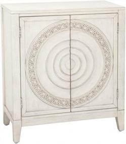 img 4 attached to Beautiful Pulaski Ornate Door Chest Carved Storage Cabinet In Cream Color