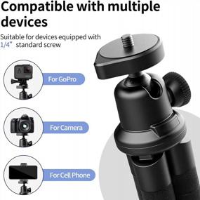 img 1 attached to Aureday Wireless Remote Phone Tripod For IPhone And Android Cell Phone, Flexible Portable Small Tripod With Clip For Video Recording/Vlogging/Selfie