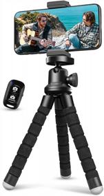 img 4 attached to Aureday Wireless Remote Phone Tripod For IPhone And Android Cell Phone, Flexible Portable Small Tripod With Clip For Video Recording/Vlogging/Selfie