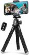 aureday wireless remote phone tripod for iphone and android cell phone, flexible portable small tripod with clip for video recording/vlogging/selfie logo