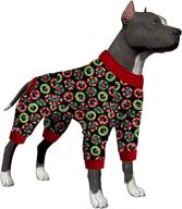 🐶 cozy and fun dog christmas pajamas: lovinpet long sleeve shirts, stretchy fabric, gnome to fa la navy prints, perfect for pitbulls and big dogs логотип