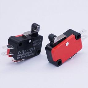 img 3 attached to Twidec/6Pcs Micro Limit Switch Short Hinge Roller Lever Arm Switch For Arduino V-155-1C25