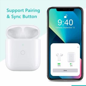 img 2 attached to Upgrade Your Airpods Charging Game: Qi Wireless Compatible Charging Case With Bluetooth Pairing Sync Button