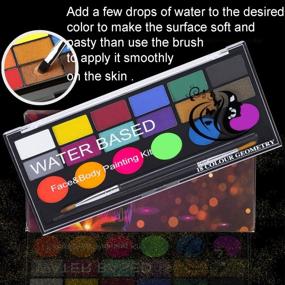 img 2 attached to Non-Grease 18 Color Face Painting Kit For Kids Halloween Costume Facepaint Makeup Birthday Party Christmas