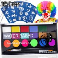 non-grease 18 color face painting kit for kids halloween costume facepaint makeup birthday party christmas logo