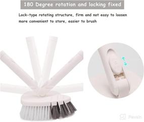 img 2 attached to 🧽 Covisoty 4 Pack-2 in 1 Cleaning Brush Kit: Tub and Tile Scrubber Brush Sponge with 46'' Extendable Long Lightweight Handle, Interchangeable Scrub Brush Attachment for Efficiently Cleaning Bathtub, Shower, Bathroom Floor