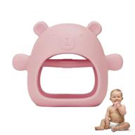 🧸 bear never drop silicone teething toys for babies 0-6 months 6-12 months - pink logo
