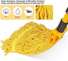 img 2 attached to 🧹 Gadhra Commercial Mop: Heavy Duty Looped-End String Industrial Mop with 2 Mop Heads, Ideal for Floor Cleaning