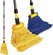 🧹 gadhra commercial mop: heavy duty looped-end string industrial mop with 2 mop heads, ideal for floor cleaning logo