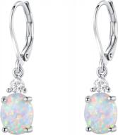 opal teardrop dangle earrings for women, white gold plated with stunning sparkle - gemsme logo