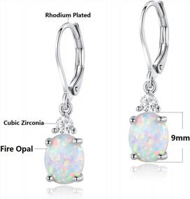 img 3 attached to Opal Teardrop Dangle Earrings For Women, White Gold Plated With Stunning Sparkle - GEMSME