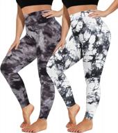 high waisted black workout leggings for plus size women - yolix 2 pack in sizes 2x, 3x, and 4x логотип