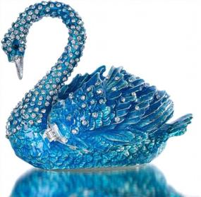 img 4 attached to Украсьте свой дом элегантной шкатулкой и статуэтками YU FENG'S Blue Swan Animal Jewelry