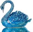 adorn your home with yu feng's elegant blue swan animal jewelry trinket box and figurines logo