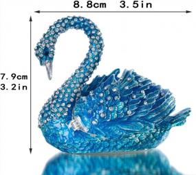 img 3 attached to Украсьте свой дом элегантной шкатулкой и статуэтками YU FENG'S Blue Swan Animal Jewelry