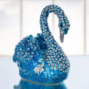 img 2 attached to Украсьте свой дом элегантной шкатулкой и статуэтками YU FENG'S Blue Swan Animal Jewelry